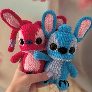 Handmade crochet plushies- Lilo and Angel - set